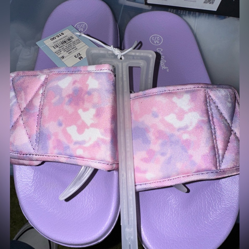 Cat and Jack Purple and Pink Sandals NWT size medium or 2/3 girls